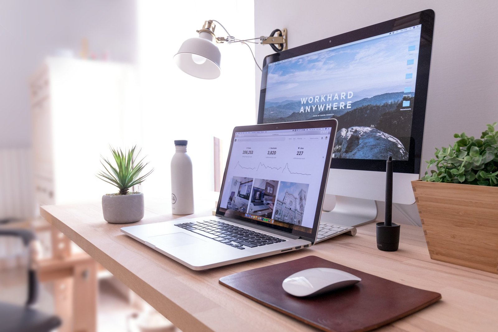 Modern business website on laptop and desktop