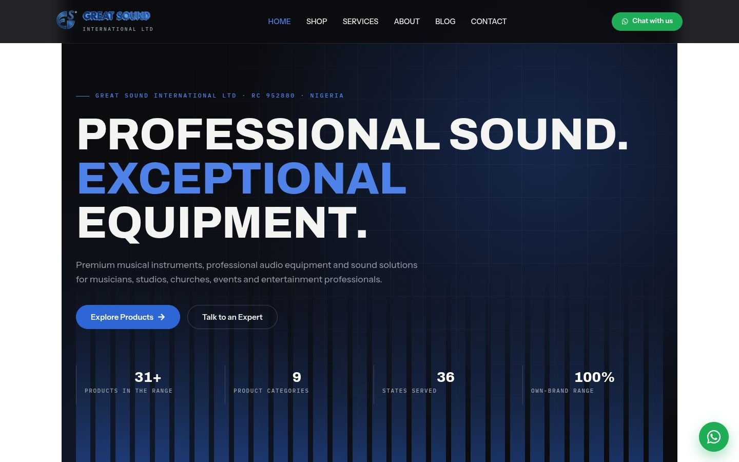 Great Sound website homepage — designed by Sixodo Digital