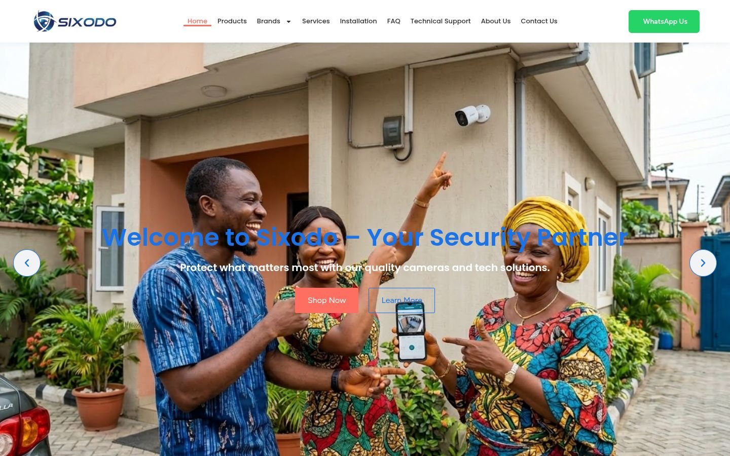 Sixodo security website homepage — designed by Sixodo Digital